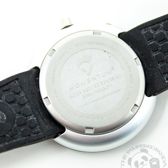 Momentum Women's 1M-SP99BB1B Alter Ego Black Bezel Black Watch Rubber Band - Picture 3 of 4